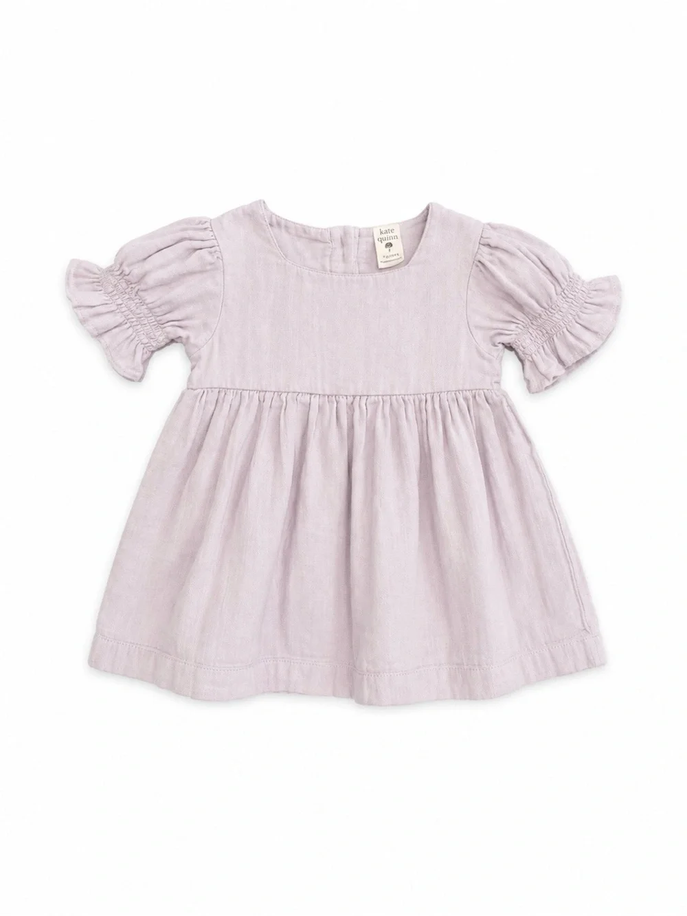 Kate Quinn Organic Cotton Puff Sleeve Baby Dress 6-12M Dusty Lavender